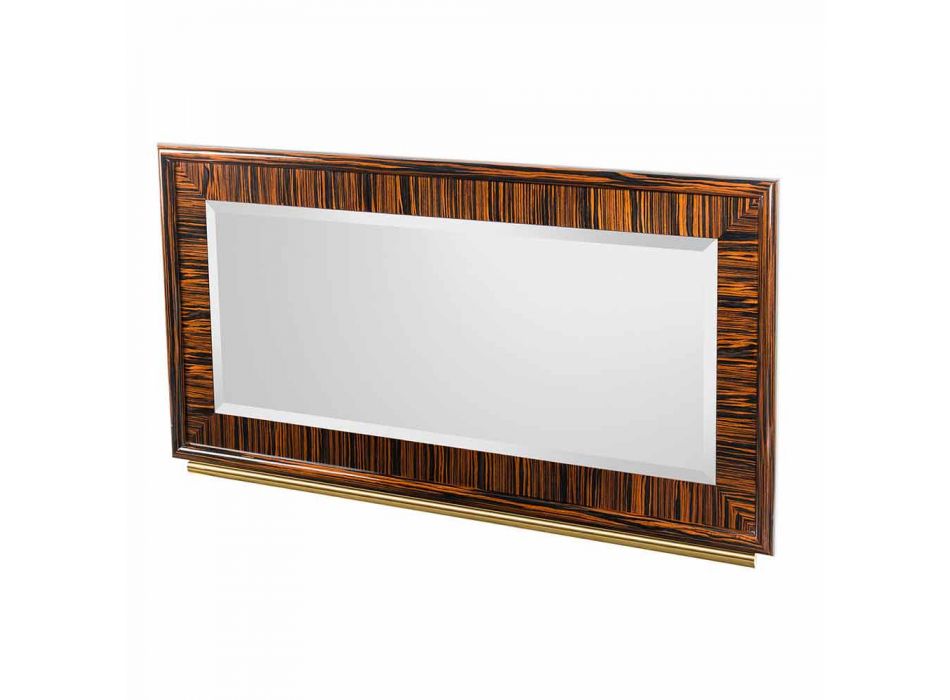 Polished wall mirror in polished ebony and Ada 1 metal Viadurini