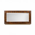 Wall mirror Ada 1, made of glossy ebony & metal, with bevelled edges