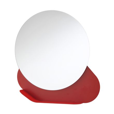 Wall Mirror with Metal Shelf in Various Colors Made in Italy - Hera Viadurini