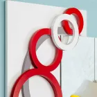 Modern Design Wall Mirror White Red Gray in Wood - Illusion Viadurini