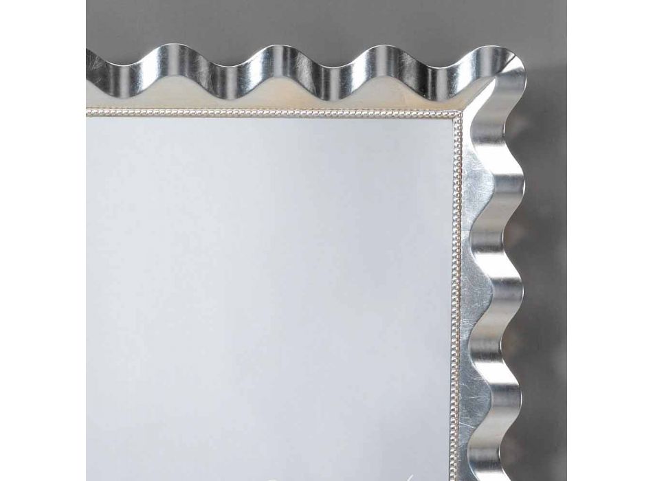 Modern design wall mirror decorated with Lane pearls Viadurini