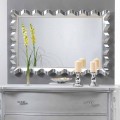 Modern design wall mirror decorated with Lane pearls