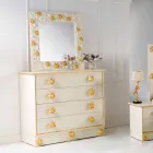 Design wall mirror decorated with Rose Flower Viadurini