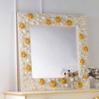 Design wall mirror decorated with Rose Flower Viadurini