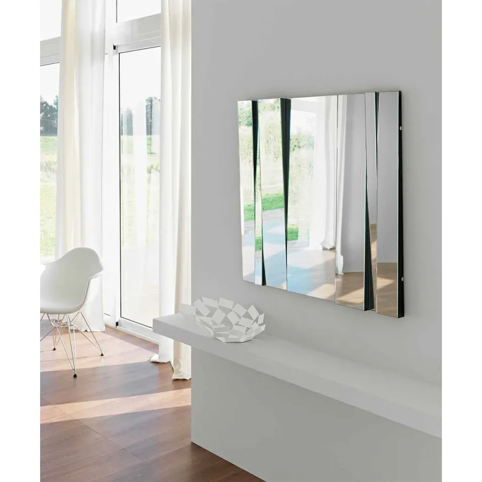 Modern Design Glass and Metal Wall Mirror Made in Italy - Pallino Viadurini