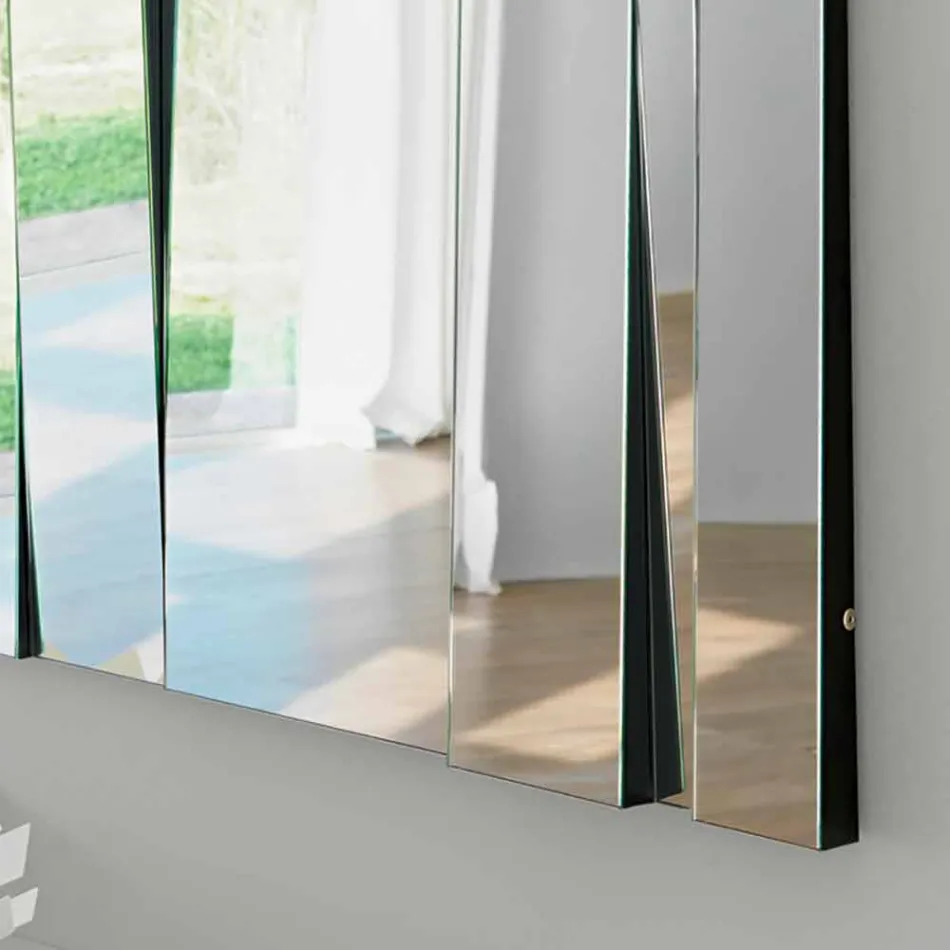 Modern Design Glass and Metal Wall Mirror Made in Italy - Pallino Viadurini