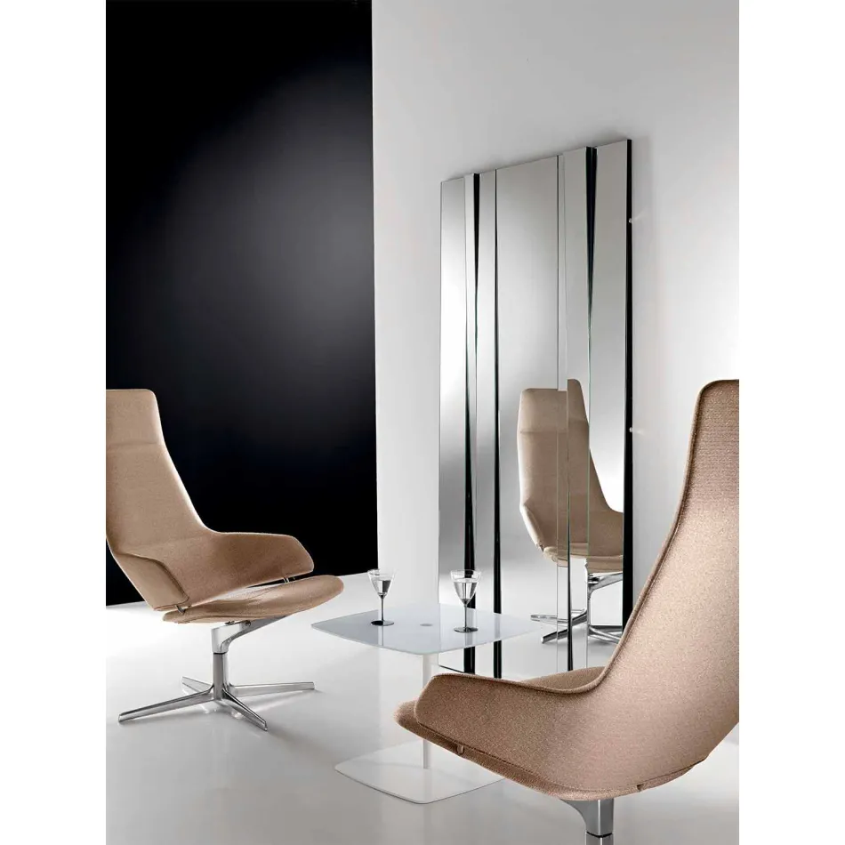 Modern Design Glass and Metal Wall Mirror Made in Italy - Pallino Viadurini