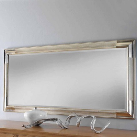 Modern wooden wall mirror made in Italy by Piera Viadurini