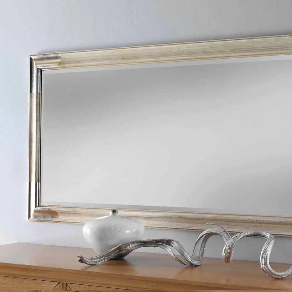 Modern wooden wall mirror made in Italy by Piera Viadurini