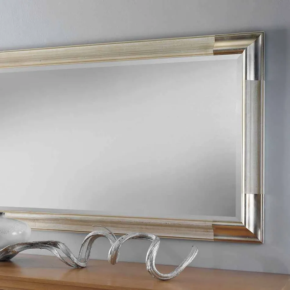 Modern wooden wall mirror made in Italy by Piera Viadurini