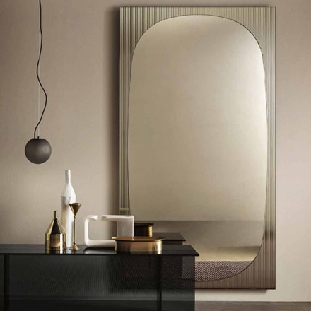 Modern Wall Mirror with Bronze Color Mirror Made in Italy - Bandolero Viadurini