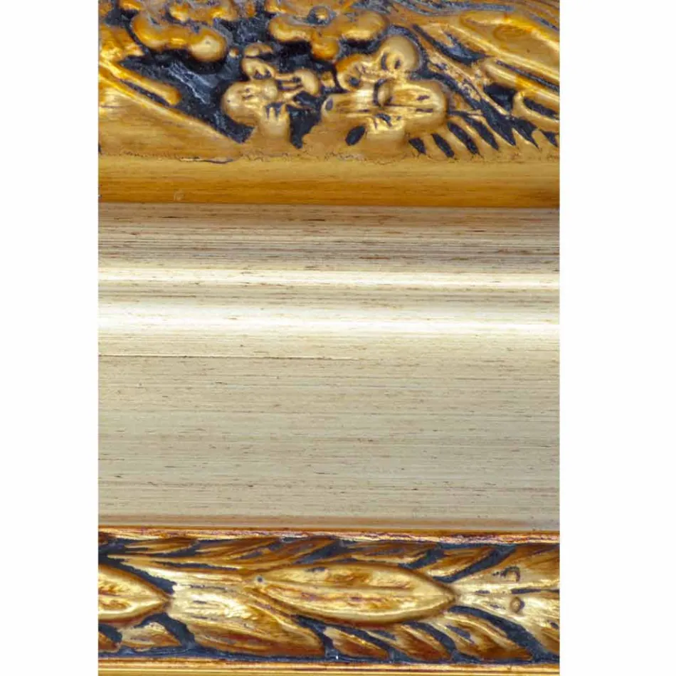 Modern wall mirror in fir wood made in Italy Armando Viadurini