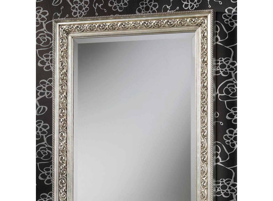 Modern wall mirror in wood handmade in Italy Piero Viadurini