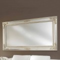 Wall mirror handmade of ayous wood, produced in Italy, Alessio