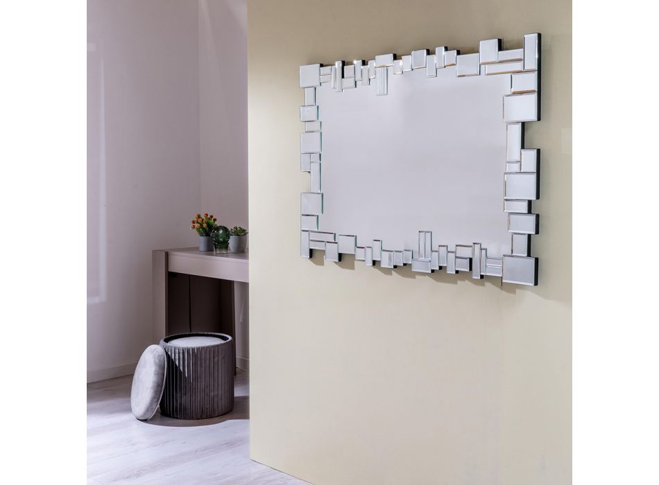 Rectangular Wall Mirror with Glass Frame