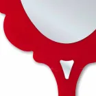 Red wall mirror with decorated frame Snow made in Italy Viadurini