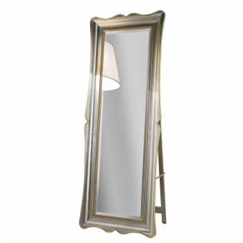 Fir wood floor mirror with pedestal made in Italy Jonni