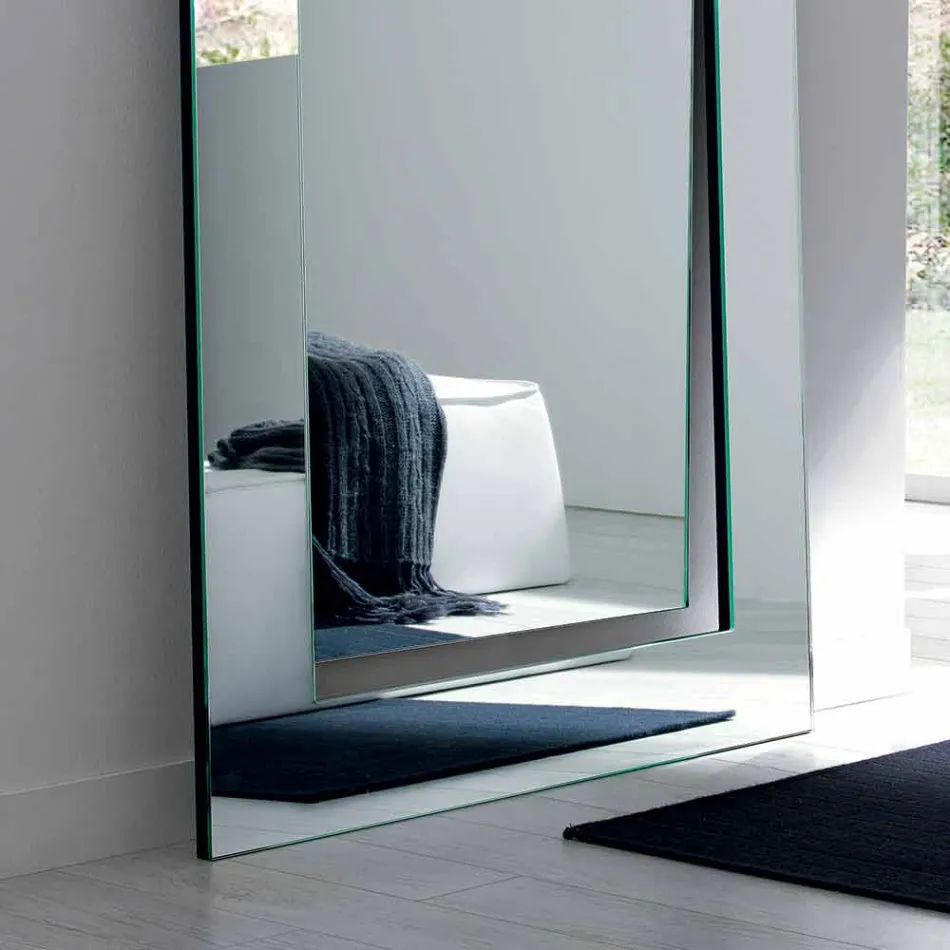 Rectangular Floor Mirror of Modern Design Made in Italy - Salamina Viadurini
