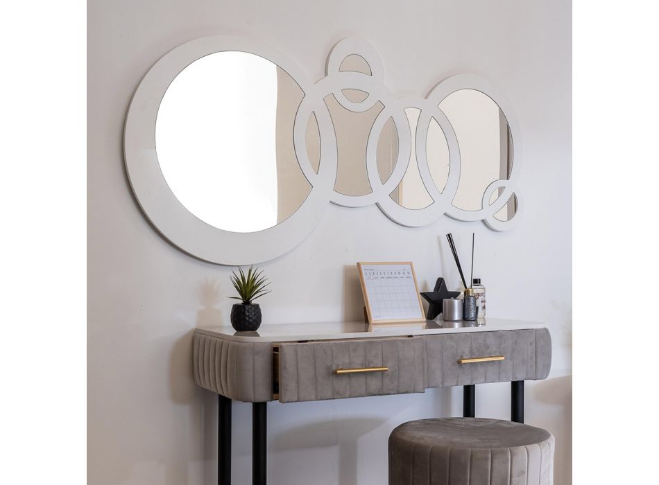Decorative Wall Mirror in Glass with Circles Structure - Nembo Viadurini
