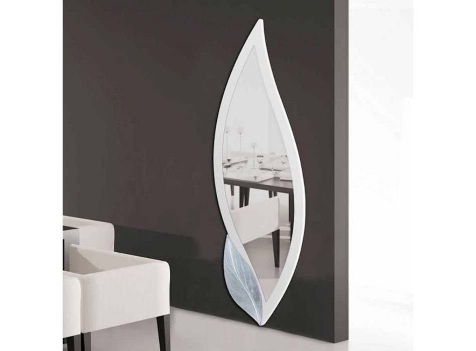 design mirror petal-shaped ivory and silver Ellen Viadurini