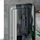 Design Mirror with Crystal Effect Glass Frame Made in Italy - Loop Viadurini