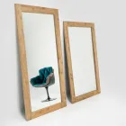 Brushed Aged Natural Pine Wood Mirror - Acerno Viadurini