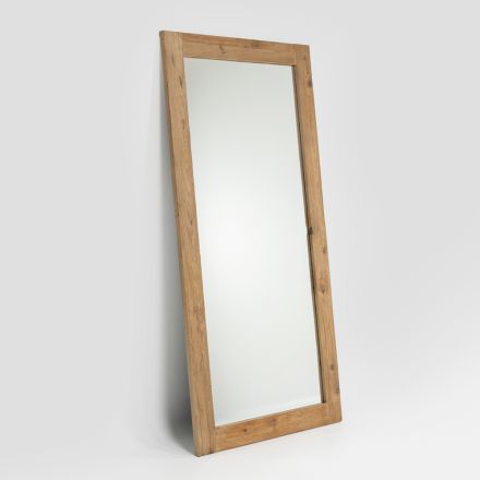 Brushed Aged Natural Pine Wood Mirror - Acerno Viadurini