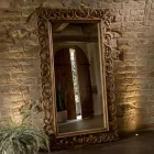 Carved Mirror Made of Solid Teak Wood - Auguste Viadurini
