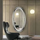 Modern Mirror in Mirrored Crystal Finish Made in Italy - Stilla Viadurini