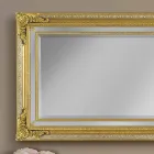 Modern handmade fir wood wall mirror made in Italy by Carlo Viadurini