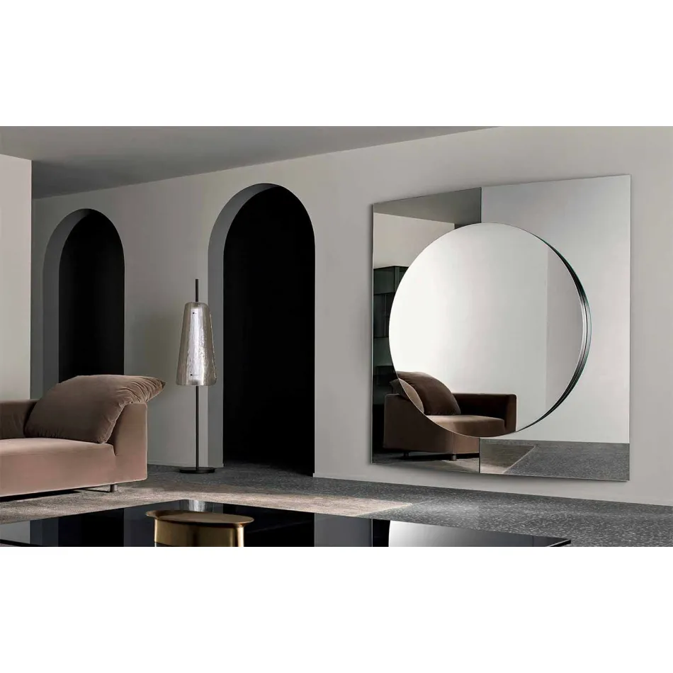 Modern Design Wall Mirror Made of 3 Panels Made in Italy - Bristol Viadurini