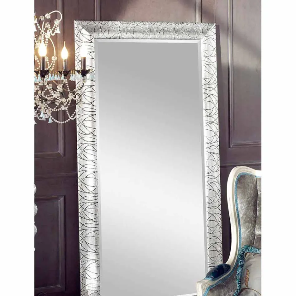 Rectangular wall mirror made of fir wood made in Italy Achille Viadurini