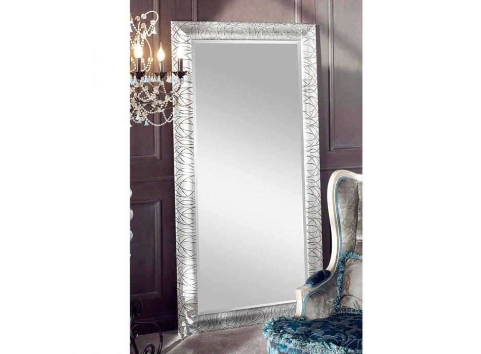 Rectangular wall mirror made of fir wood made in Italy Achille Viadurini
