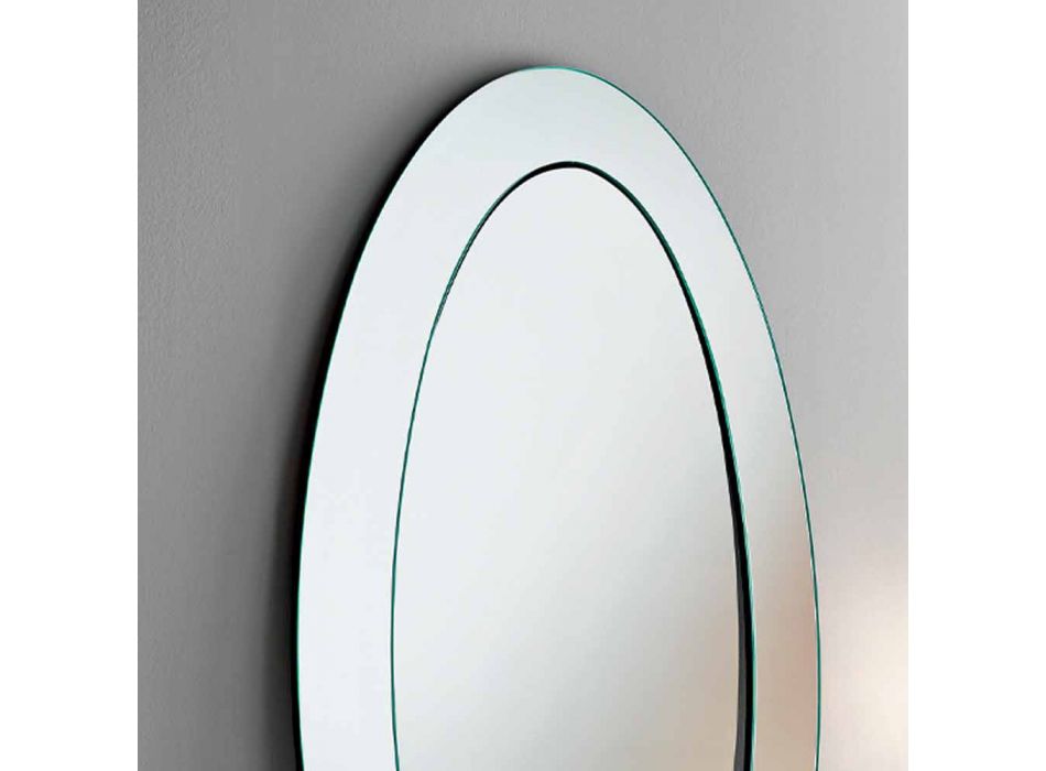 Modern Oval Floor Mirror with Inclined Frame Made in Italy - Salamina Viadurini