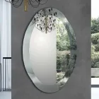 Oval Design Mirror in Mirrored Crystal Finish Made in Italy - Eclisse Viadurini