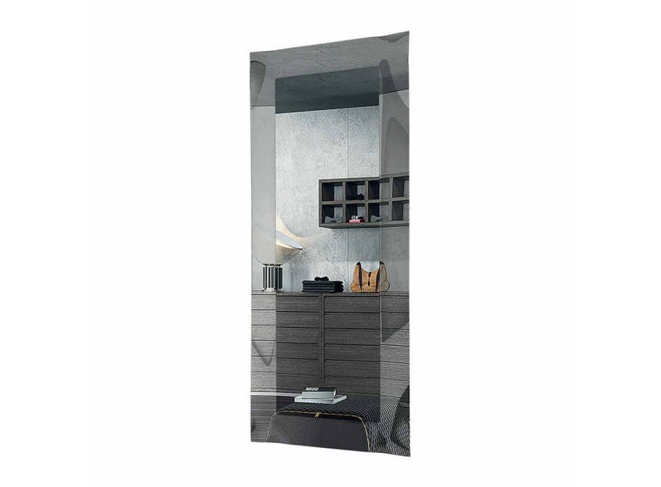Rectangular Design Mirror with Glass Frame Made in Italy - Eclisse Viadurini