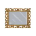 Rectangular Mirror in Gold Leaf and Ground Mirror Made in Italy - Rangi Viadurini