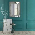 Modern Rectangular Mirror with Curved Glass Frame Made in Italy - Vira Viadurini