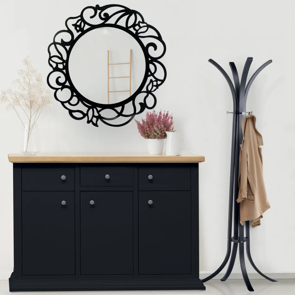 Round Mirror with Openwork Pattern Made in Italy - Ferona Viadurini