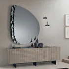 Shaped Mirror with Mottled Glass Insert Made in Italy - Amata Viadurini