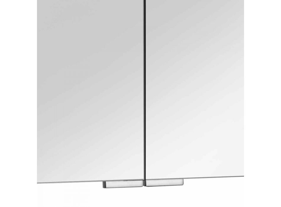 2-Door Mirror with Silver Aluminum Container and Chrome Details - Maxi Viadurini