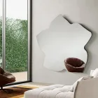 Leaf-Shaped Mirror in Two Sizes and Colors Made in Italy - Levian Viadurini