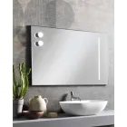 Wall Mirror with 2 Bulbs and Black Aluminum Frame Made in Italy - Frame Viadurini