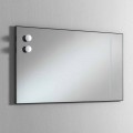 Bathroom Wall Mirror with 2 Lamps and Black Frame Made in Italy - Frame