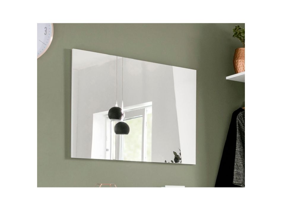 Wall Mirror with Glossy White Wood or Slate Italian Design - Joris Viadurini