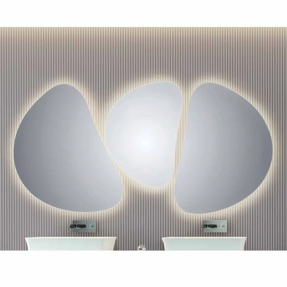 Bathroom wall mirror with LED backlight Pirro Viadurini