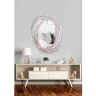 Modern Wall Mirror with Decorative Design in Colored Wood - Orbita Viadurini
