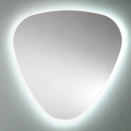 Shaped Wall Mirror for Bathroom with Precious LED Backlight - Trigolo Viadurini