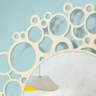 Round Wall Mirror in Brown Wood of Modern Design with Frame - Bombo Viadurini