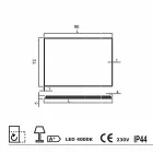 Wall mirror with satin edges, LED illumination, Tessa Viadurini